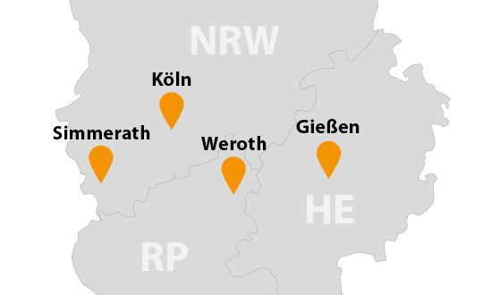 Standortkarte der Scherf Gruppe